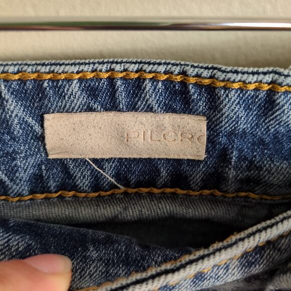 PILCRO Anthropologie The Vintage Straight Jean Medium Wash Raw Hem Women's 28 - Picture 4 of 7